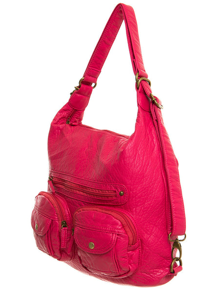 Ampere Creations Convertible Backpack Crossbody Purse Red