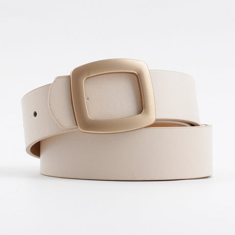 Susie Retro Vegan Leather Women's Belt - Beige