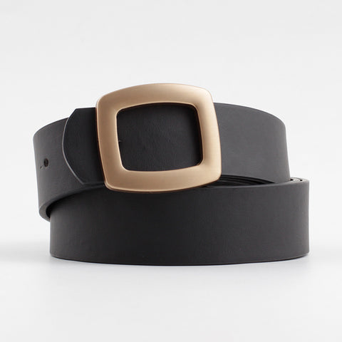 Susie Retro Vegan Leather Women's Belt - Black