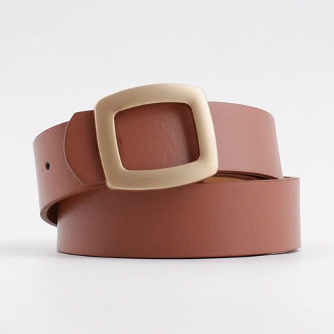 Susie Retro Vegan Leather Women's Belt - Brown