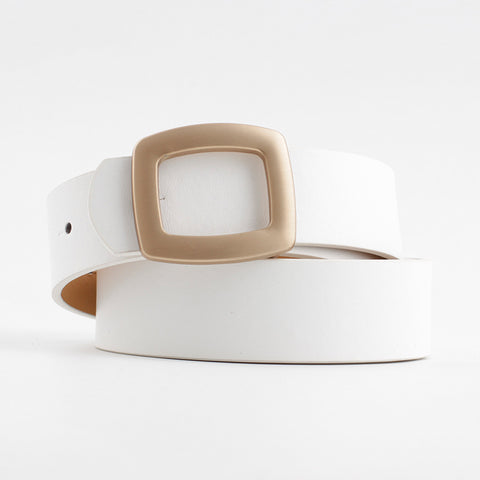 Susie Retro Vegan Leather Women's Belt - White