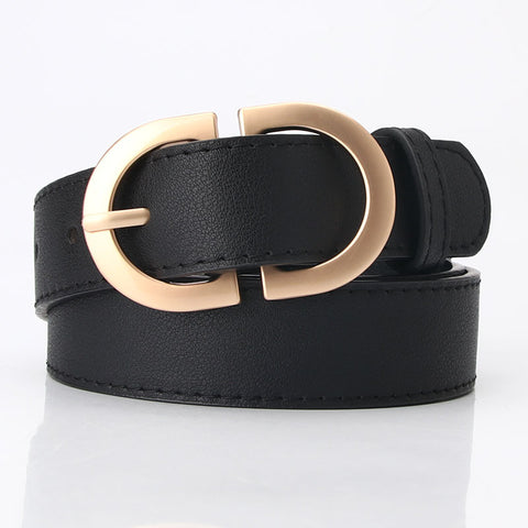 Kay Stylish Vegan Leather Women's Belt - Black