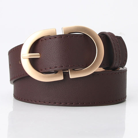 Kay Stylish Vegan Leather Women's Belt - Brown