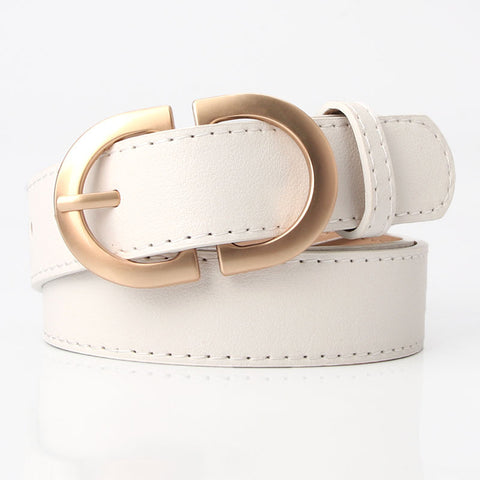 Kay Stylish Vegan Leather Women's Belt - White