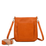 Zara Vegan Leather Multi Interchangeable Strap Crossbody - Cognac