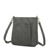 Zara Vegan Leather Multi Interchangeable Strap Crossbody - Dark Grey