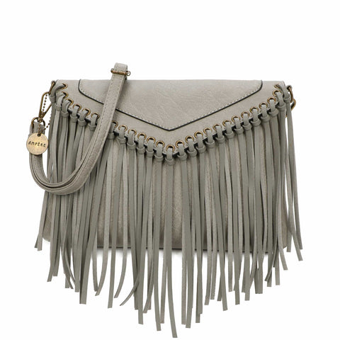 Dallas Fringe Crossbody Bag - Dark Grey