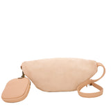 Jody Vegan Leather Faux Suede Fashionable Belt and Bum Bag - Cream