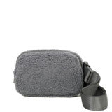 Billie's Fuzzy Faux Fur Nylon Bum Fanny Bag - Grey