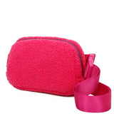 Billie's Fuzzy Faux Fur Nylon Bum Fanny Bag - Hot Pink