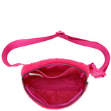 Billie's Fuzzy Faux Fur Nylon Bum Fanny Bag - Hot Pink