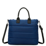 Zuma Sustainable Vegan Leather Puffer Tote Convertible Bag - Blue