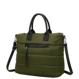 Zuma Sustainable Vegan Leather Puffer Tote Convertible Bag - Green