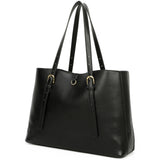 Isla Biodegradable Vegan Leather with detachable bag XL Tote - Black