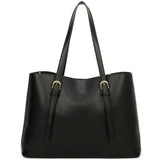 Isla Biodegradable Vegan Leather with detachable bag XL Tote - Black