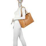 Isla Biodegradable Vegan Leather with detachable bag XL Tote - Tan