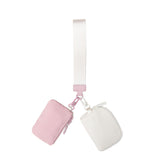 Marisa Alternative Nylon Dual Pouch Wristlet Strap Wallet - Pink & Ivory