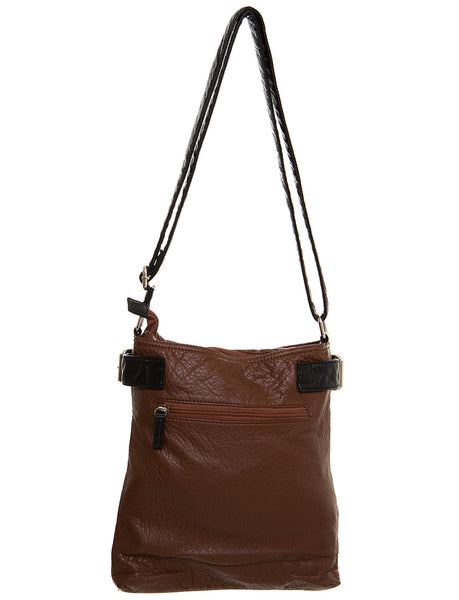 Greta Two Tone Soft Vegan Crossbody - Brown – Ampere Creations