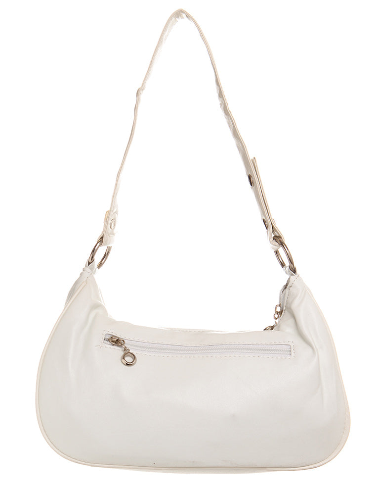 Dior White Leather Pochette Shoulder Bag