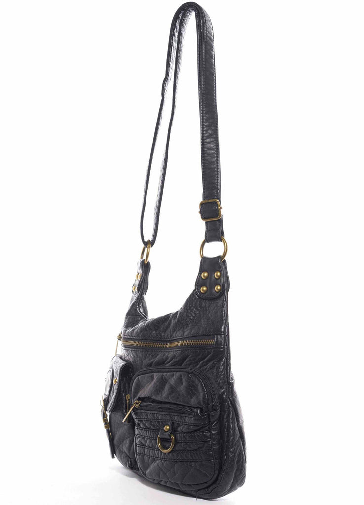 Ampere Creations Convertible Backpack Crossbody Purse Black