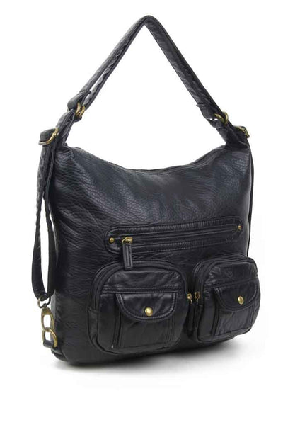 Convertible Crossbody Backpack - Black – Ampere Creations