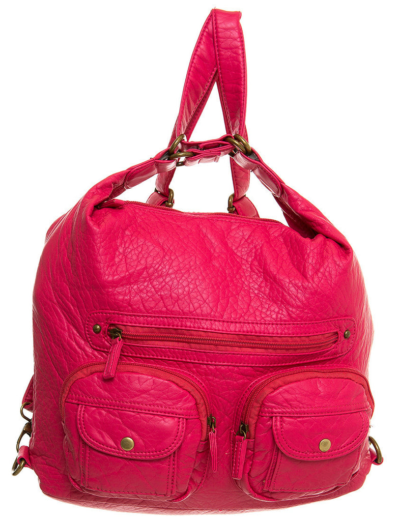 Ampere Creations Convertible Backpack Crossbody Purse Red