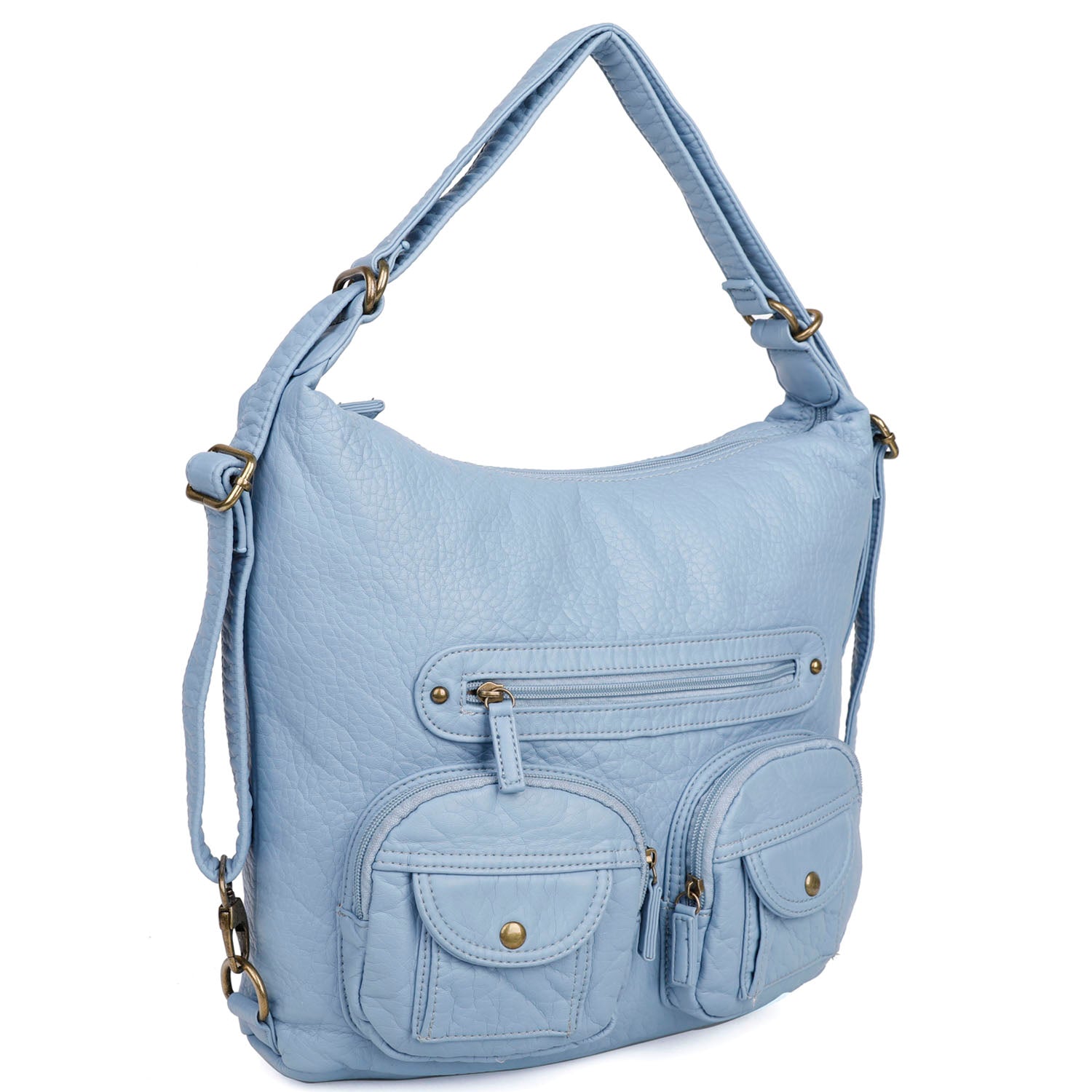 Convertible Crossbody Backpack - Baby Blue – Ampere Creations