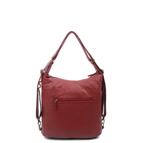 The Lisa Convertible Backpack Crossbody - Burgundy – Ampere Creations